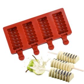 Silicone popsicle ice cream ice cream mold (Color: Red)