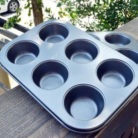 Roasting tool round 6 maffen cake baking tray without maffen cake mold Cupcake mold (Option: Default)