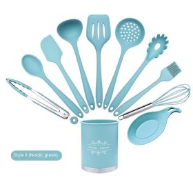 Non-Stick Cooking Ladel Kitchen Household Tools (Option: Blue 11 Pieces)