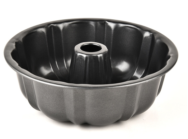 Round Deep Baking Mold Bundt Pumpkin Shape Cake Pan (Color: Black)