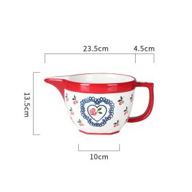 Household Fashion Simple Ceramic Mixing Bowl (Option: Cherry Mixing Bowl)