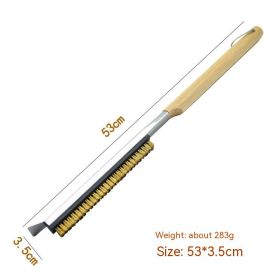 BBQ Cleaning Brush Coconut Shell Kitchen Tool (Color: Gold)