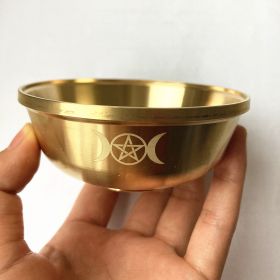 Pure Copper Altar Ceremony Five-pointed Star Three-phase Bowl Props (Option: copper bowl)