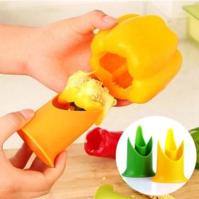 1pc/Pack, Green Peppers, Tomatoes, Fruit And Vegetable Corer (Green: Yellow)