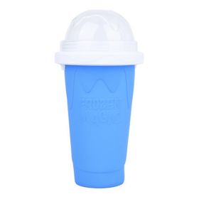 Summer Squeeze Homemade Juice Water Bottle Quick-Frozen Smoothie Sand Cup Pinch Fast Cooling Magic Ice Cream Slushy Maker Beker (Green: Blue)