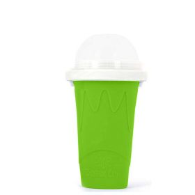 Summer Squeeze Homemade Juice Water Bottle Quick-Frozen Smoothie Sand Cup Pinch Fast Cooling Magic Ice Cream Slushy Maker Beker (Green: Green)