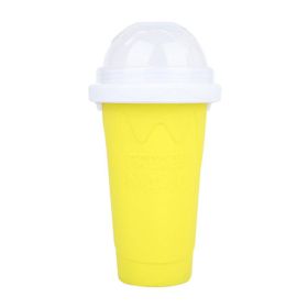 Summer Squeeze Homemade Juice Water Bottle Quick-Frozen Smoothie Sand Cup Pinch Fast Cooling Magic Ice Cream Slushy Maker Beker (Green: Yellow)