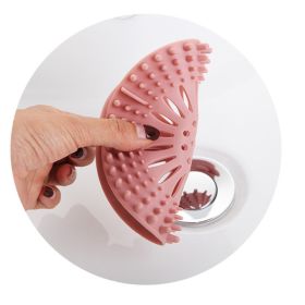 Bathroom Hair Sink Filter Floor Drain Strainer Water Hair Stopper Bath Catcher Shower Cover Clog Kitchen Sink Anti-blocking (Green: Pink)