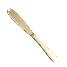 1pc; Stainless Steel Butter Knife; Cheese Cheese Knife; Butter Knife; Bread Jam Knife; For Baking Cream (Green: Golden)