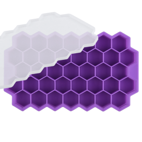 1pc Ice Tray Mold; Honeycomb Silicone Ice Tray; Hexagonal Ice Tray; 37 Grids Honeycomb Ice Tray; Ice Cube Mold; Honeycomb Ice Box; Ice Ball (Green: Purple)