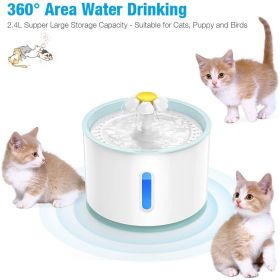 Explosive Quadruple Filter Small Flower Pet Water Dispenser Food Grade Cat Water Feeder Dog Smart Drinking Water Dispenser (Green: Blue)