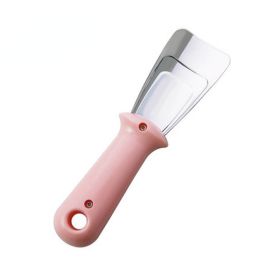 1pc Stainless Steel Freezer Scraper Deicing Tool Portable Refrigerator Deicing Shovel Cleaning Gadget Household Defrosting Shovel (Green: Pink)