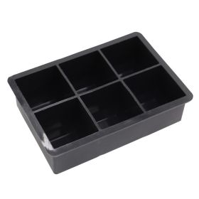 1pc Ice Cube Trays With Lid; Food Grade Silicone 6 Grid Ice Cube Mold; Flexible Easy Release Square Shaped Ice Maker; Kitchen Gadgets (Green: 6 Ice Trays With Lids - Black)