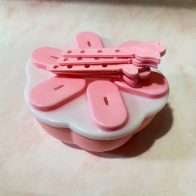 1pc Food Grade Silicone Popsicle Ice Cream Mold Homemade Box Home Ice Cream Stick Ice Tray Grinding Ice Cube Popsicle Mold (Green: Round Pink, Items: Popsicle Mold)