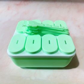 1pc Food Grade Silicone Popsicle Ice Cream Mold Homemade Box Home Ice Cream Stick Ice Tray Grinding Ice Cube Popsicle Mold (Green: Square Green, Items: Popsicle Mold)