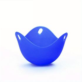 1pc Silicone Egg Cooker; Kitchen Cooking Tool 2.55x3.54inch (Green: Blue)