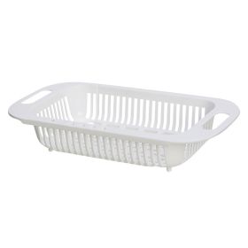 1pc Retractable Fruits And Vegetables Drain Basket; Extendable Over The Sink; Adjustable Strainer; Sink Washing Basket For Kitchen (Green: White)