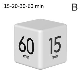 Digital Display Alarm Clock Time Management PP Cube Shape Countdown Homework Study Timer Kitchen Timers for Daily Life (Green: White, Ships From: China)