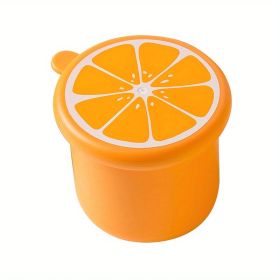 1pc Ice Cube Mold Freeze Ice Tray Silicone Ice Box Food Grade Food Supplement Refrigerator Tool Freezing Household Small Box With Lid (Green: Orange, Material: Silicone+PE)