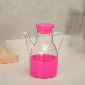 1pc Household Soy Sauce Vinegar Seasoning Bottle Anti-spill Oil Kitchen Supplies Plastic Seasoning Bottle Sesame Oil Sesame Oil Pot Bottle (Green: Pink)