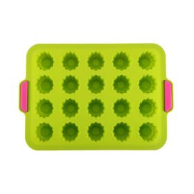 1pc 20 Cavity Jelly Tray; Food Grade Nonstick Silicone Mold; Pudding Fruit Ice Cube Mold; Kitchen Cooking Tools (Green: Green)