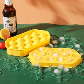 1pc Ice Cube Makers; 13 Grids; Food Grade Ice Tray Mold Ice Maker; Outdoor Kitchen Appliances; DIY Household Refrigerator Ice Box (Green: Yellow)