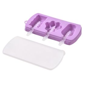 1pc Ice Cream Mold; Handmade DIY Making Ice Ball; Cute Cartoon Grinder; Household Silicone Ice Stick; Ice Ball; Homemade Ice Cube; Cheese Pastry Model (Green: Purple-Ice Cream Mold)