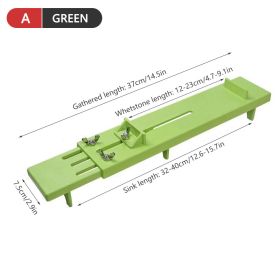 1pc Adjustable Over Sink Sharpening Stone Base Holder Retractable Non-slip Whetstone Grinding For Knife Sink Bridge Fits Kitchen (Green: Green A)