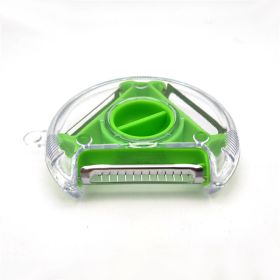 1pc 3-in-1 Fruit Vegetable Peeler Stainless Steel Shredder Scraper For Potato Carrot Apple Veggie Kitchen Supplies (Green: Green)