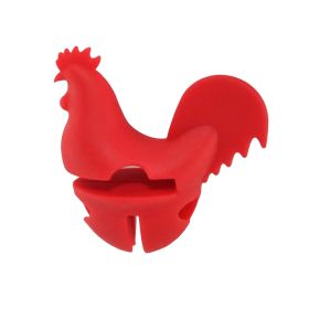 1pc Creative Rooster Tongs; Kitchen Baking Tongs; Bird Shaped Silicone Pot Tongs; Kitchen Anti-Spill Tongs (Green: Red)