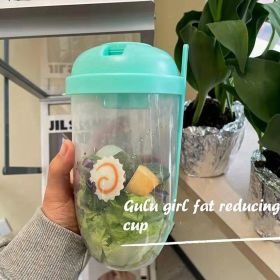 1pc Salad Cup; Household Salad Cup; Portable Salad Cup; Lunch Cup (Green: Green)