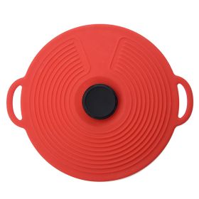 1pc Silicone Fresh-keeping Lid; Spill-proof; Leak-proof And Dust-proof Silicone Pot Lid; Cutlery Silicone Pot Lid (Green: Red)