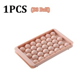 66/33 Ice Ball Mold Hockey Frozen Mini Ball Maker Mold Round Ice Cube Mold with Lid Ice Tray Box Whiskey Cocktail Kitchen Tools (Green: 1PCS 33Ball1)