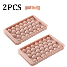 66/33 Ice Ball Mold Hockey Frozen Mini Ball Maker Mold Round Ice Cube Mold with Lid Ice Tray Box Whiskey Cocktail Kitchen Tools (Green: 2PCS 66Ball)