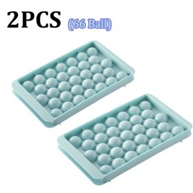 66/33 Ice Ball Mold Hockey Frozen Mini Ball Maker Mold Round Ice Cube Mold with Lid Ice Tray Box Whiskey Cocktail Kitchen Tools (Green: 2PCS 66Ball3)