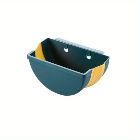 1pc Kitchen Garbage Bin; Wall Mounted Waste Bin; Hanging Kitchen Trash Can; Foldable Waste Bins; Small Compact Garbage Can For Cabinet Kitchen (Green: Blue)