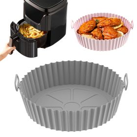 1/2pcs Air Fryer Silicone Pot; Reusable Air Fryer Liners; Silicone Air Fryer Basket; Food Safe Air Fryer Accessories (Green: Pink + Gray)