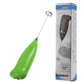 1pc Stainless Steel Handheld Electric Blender; Egg Whisk; Coffee Milk Frother (Green: Green)